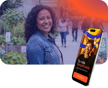 Clienta de Vesper Agency usando su teléfono